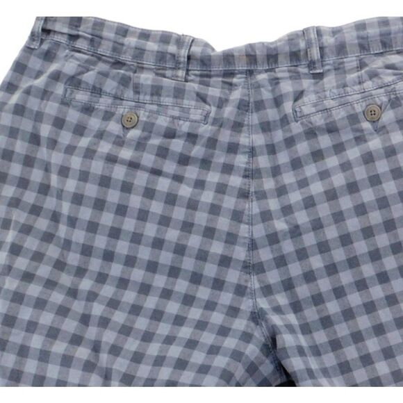 LL Bean Mens Shorts Blue Plaid Gingham Pockets Hiking Stretch Cotton sz 36 - Picture 5 of 6